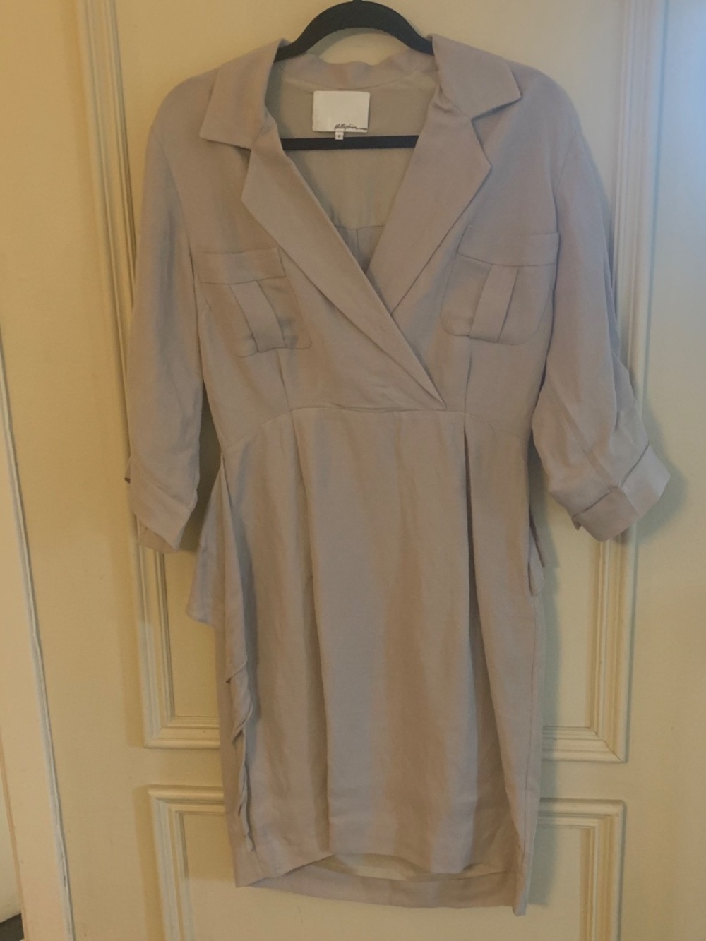 3.1 Phillip Lim Linen Safari Wrap Dress, 100% silk lining (8) - Picture 3 of 7